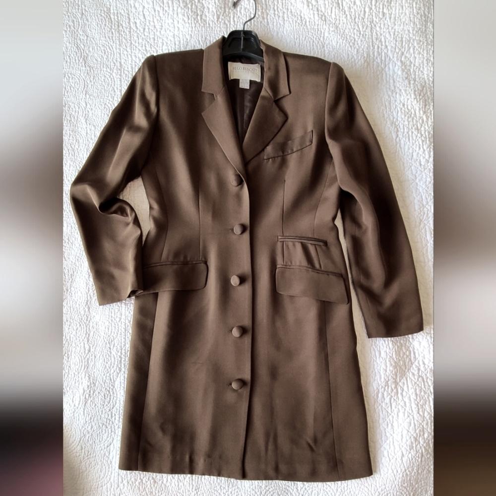 Hugo Buscati Brown Long Blazer Dress